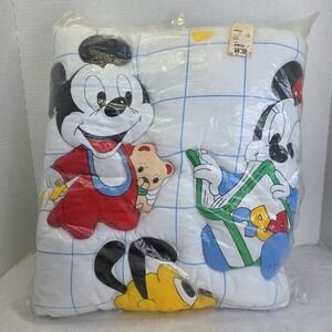 New Vintage 1984 Dundee Disney Baby Mickey Minnie Pluto Crib Blanket Comforter